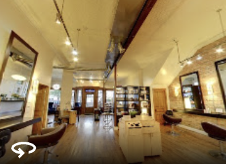 Salon interior toward the entrance