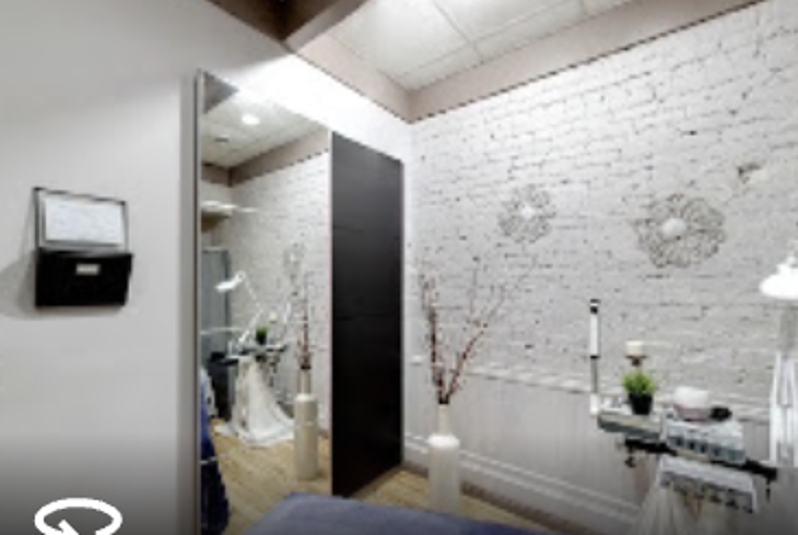 Treatment room with exposed brick